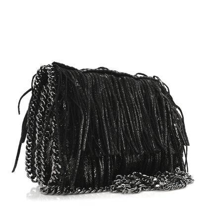 Stella McCartney Shaggy Deer Fringe Flat Crossbody Black 3 of 9