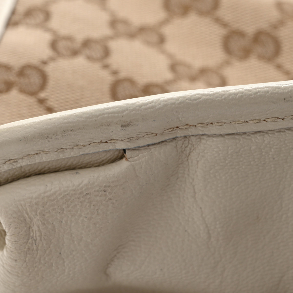 Gucci Monogram Calfskin Medium Horsebit 1955 Tote Bag Beige Mystic White 13 of 16