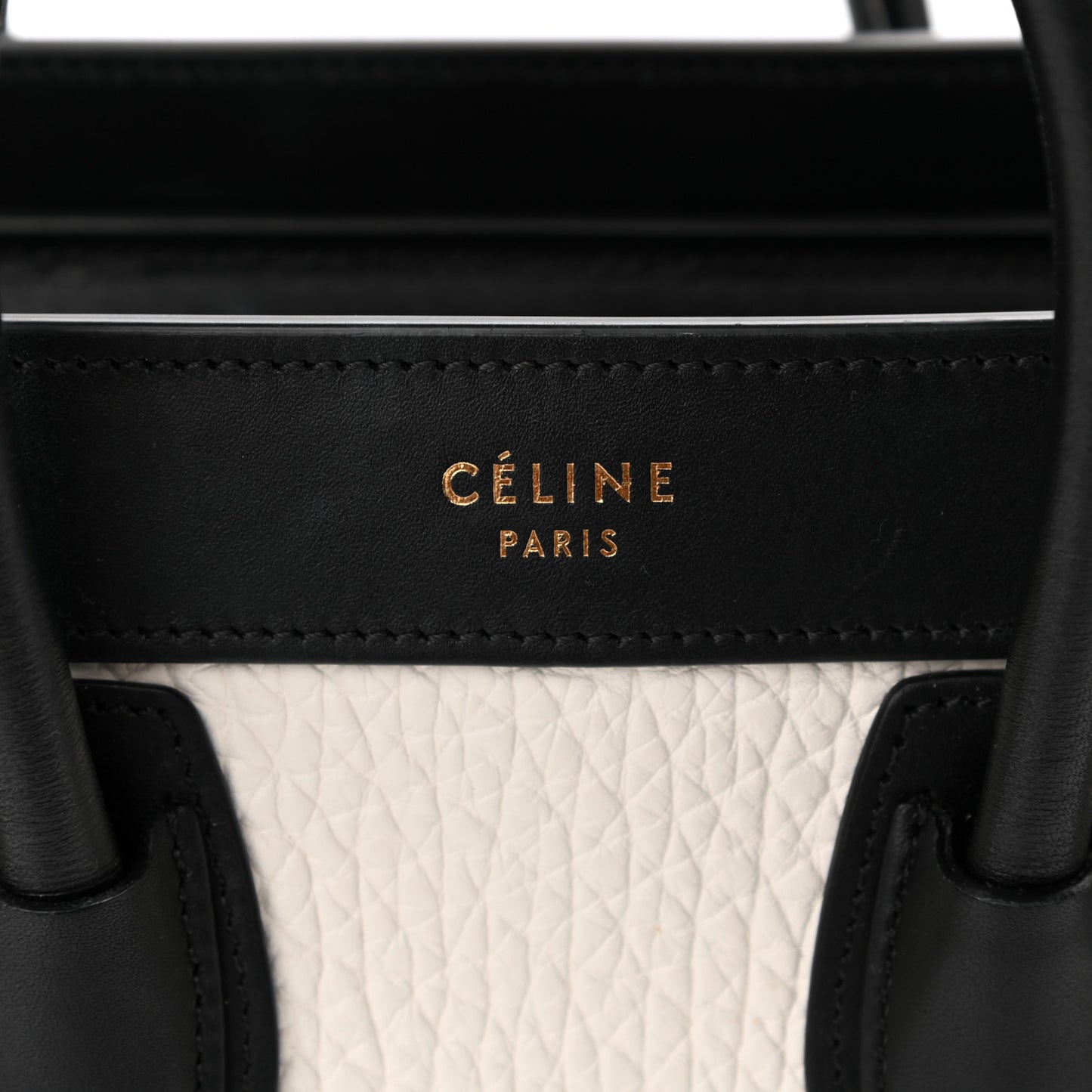 Bullhide Calfskin Nubuck Bi-Color Nano Luggage Black White