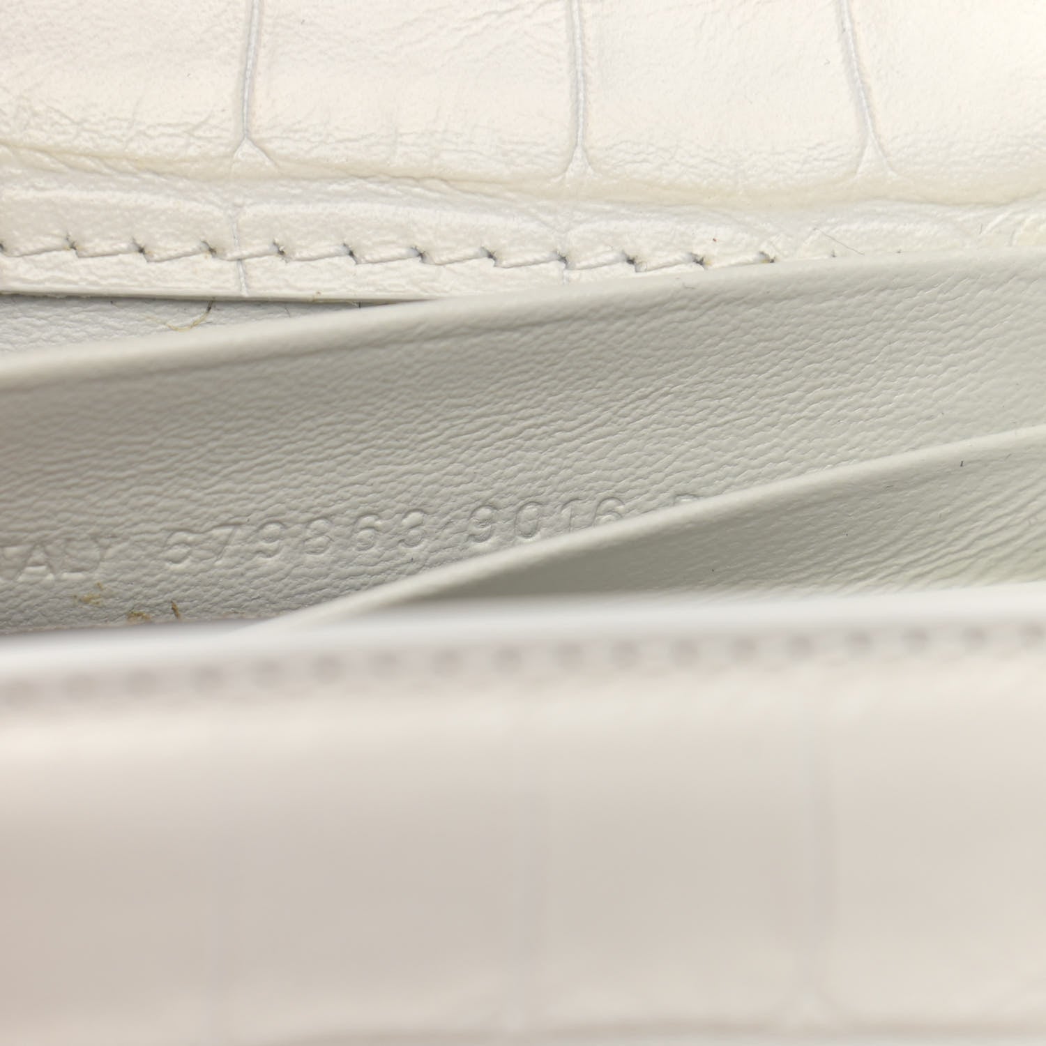 Balenciaga Extra Supple Calfskin Crocodile Embossed Gossip Chain Bag XS White 8 of 13