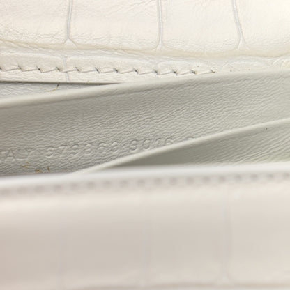 Balenciaga Extra Supple Calfskin Crocodile Embossed Gossip Chain Bag XS White 8 of 13