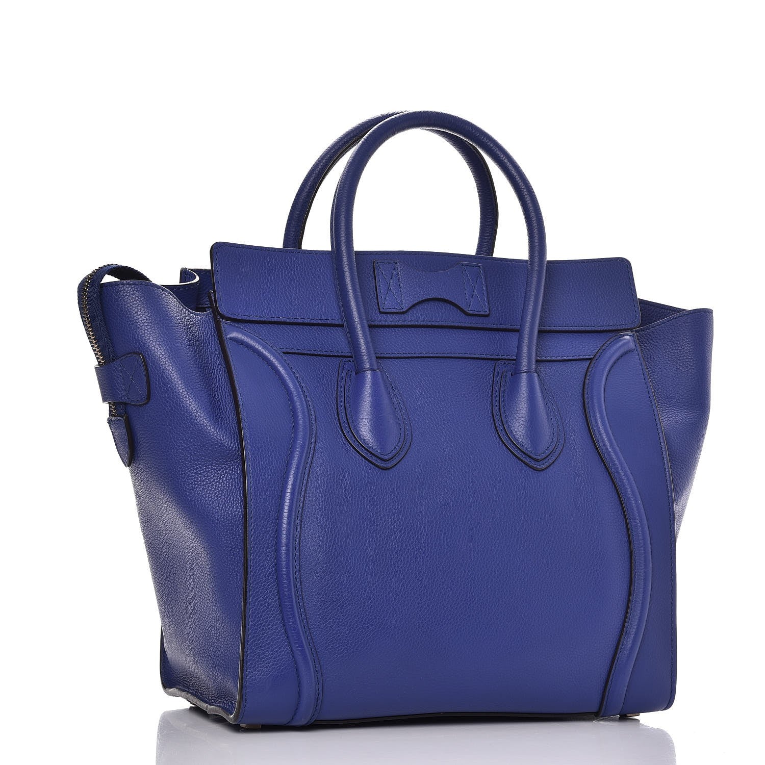 Celine Drummed Calfskin Mini Luggage Indigo 3 of 11