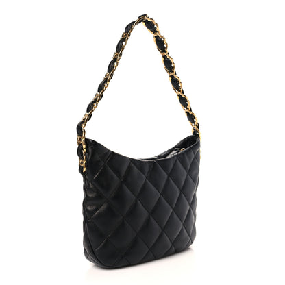 Chanel Lambskin Quilted CC Links Hobo Black 3 of 9