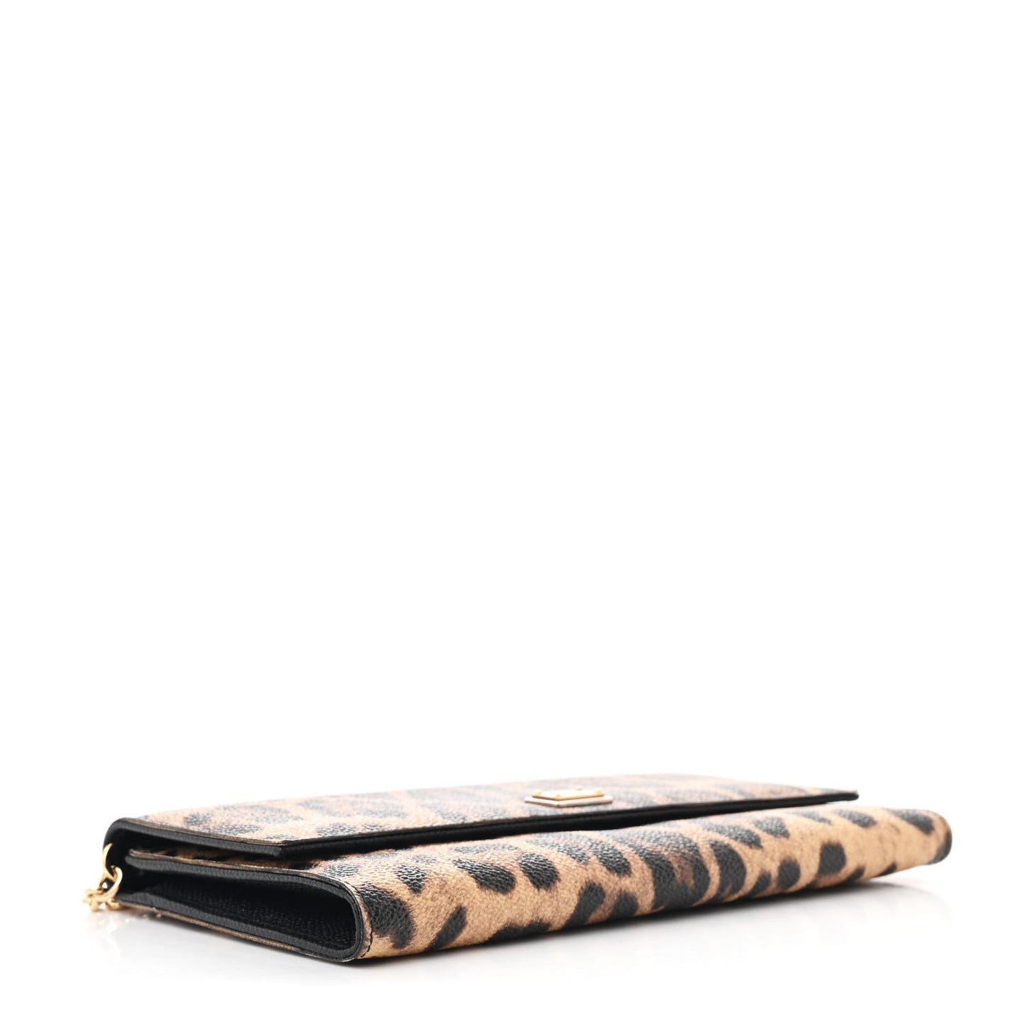 Crespo Leopard Print Wallet On Chain Brown Black