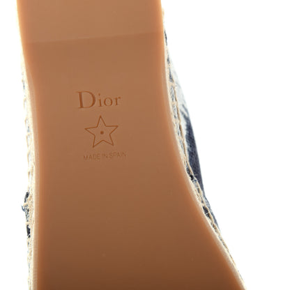Christian Dior Canvas Tie and Dior Embroidered Granville 15mm Espadrilles 37.5 Denim 9 of 11