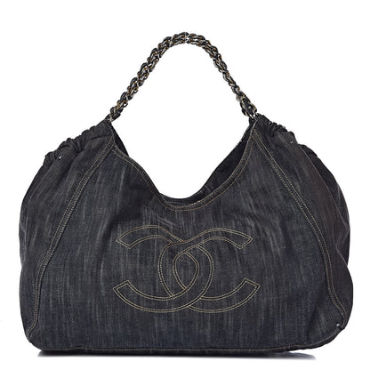 Chanel Denim XL Coco Cabas Tote Dark Blue 3 of 28