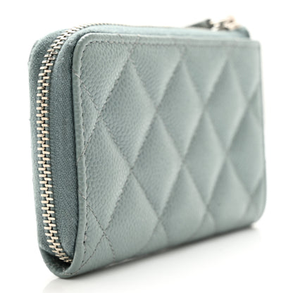 Chanel Caviar Quilted Zipped Key Holder Case Blue 3 of 7