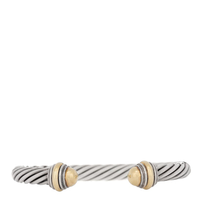 David Yurman Sterling Silver 14K Yellow Gold 7mm Cable Classics Dome Bracelet 1 of 3