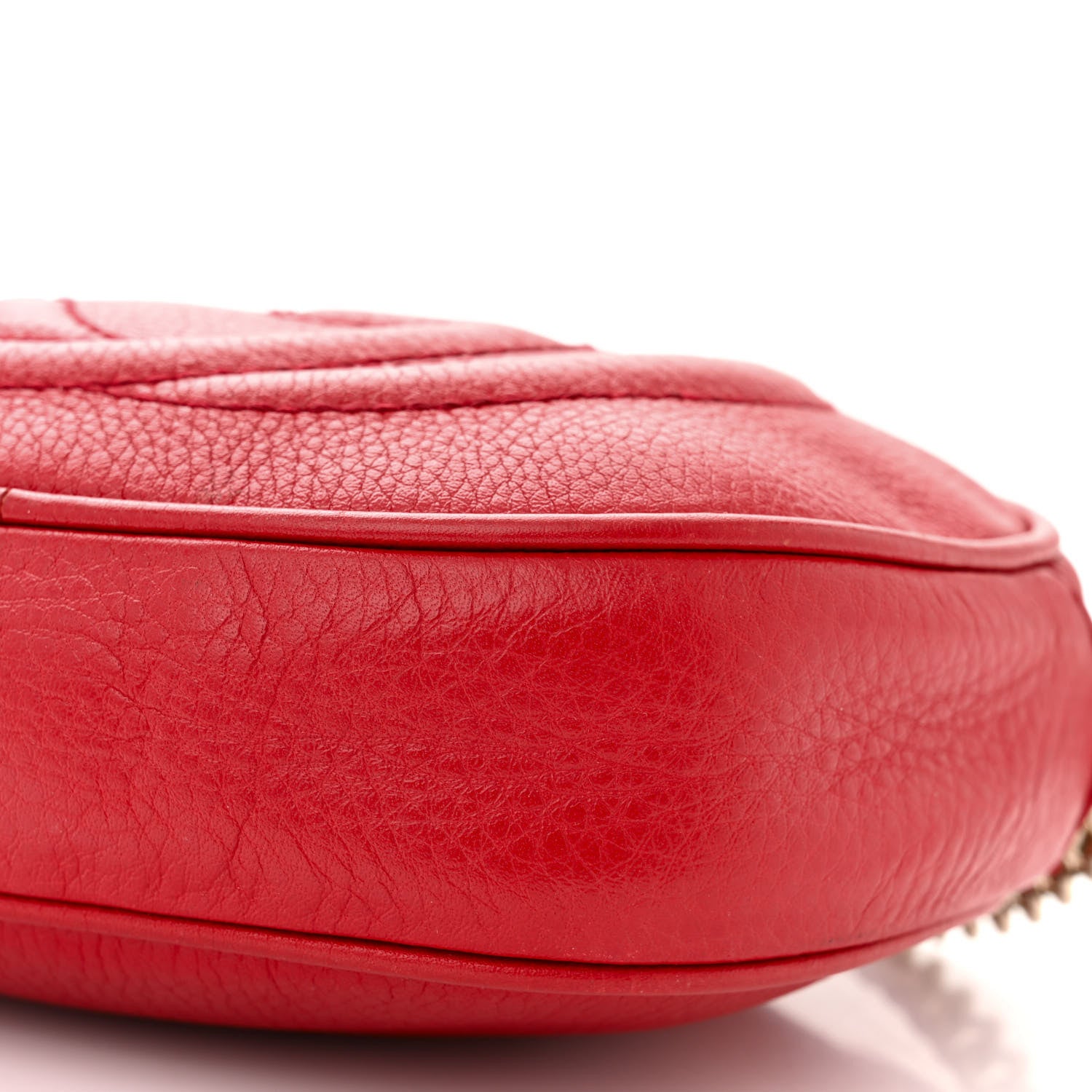 Gucci Pebbled Calfskin Mini Soho Chain Bag Tabasco Red 10 of 13