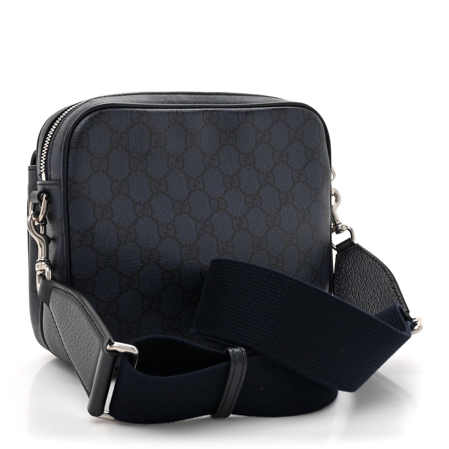 Gucci Tender GG Supreme Monogram Textured Dollar Calfskin Ophidia Small Crossbody Bag Dark Blue 3 of 11