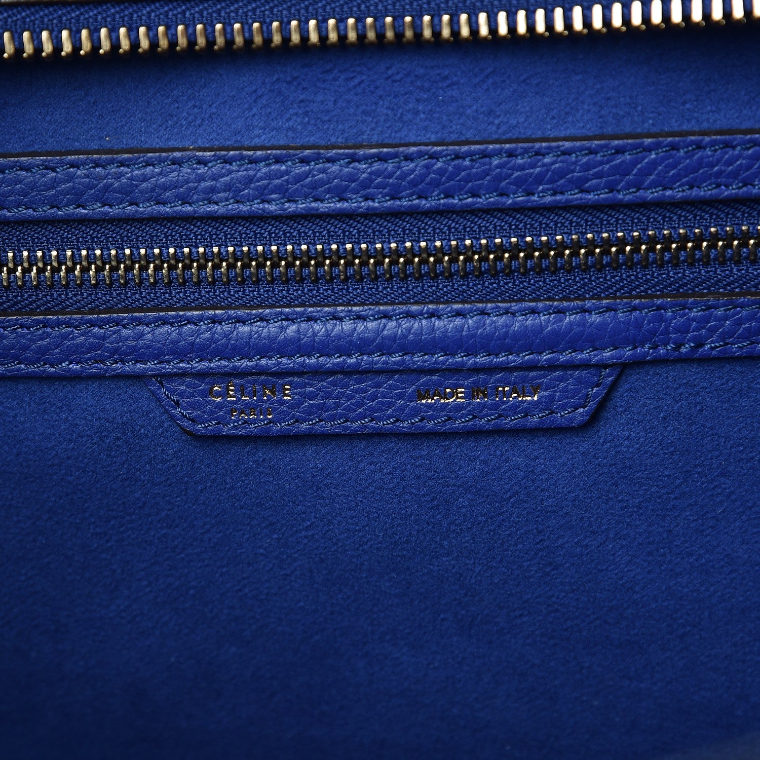 Celine Drummed Calfskin Mini Luggage Indigo 8 of 11