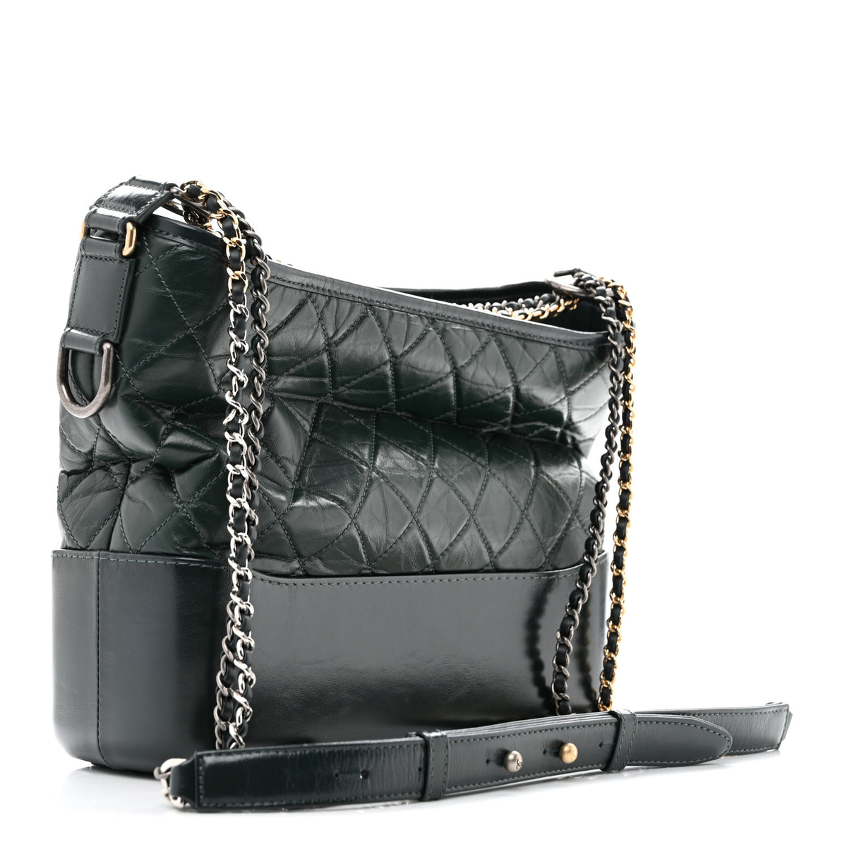 Chanel Aged Calfskin Quilted Medium Gabrielle Hobo Green 4 of 25