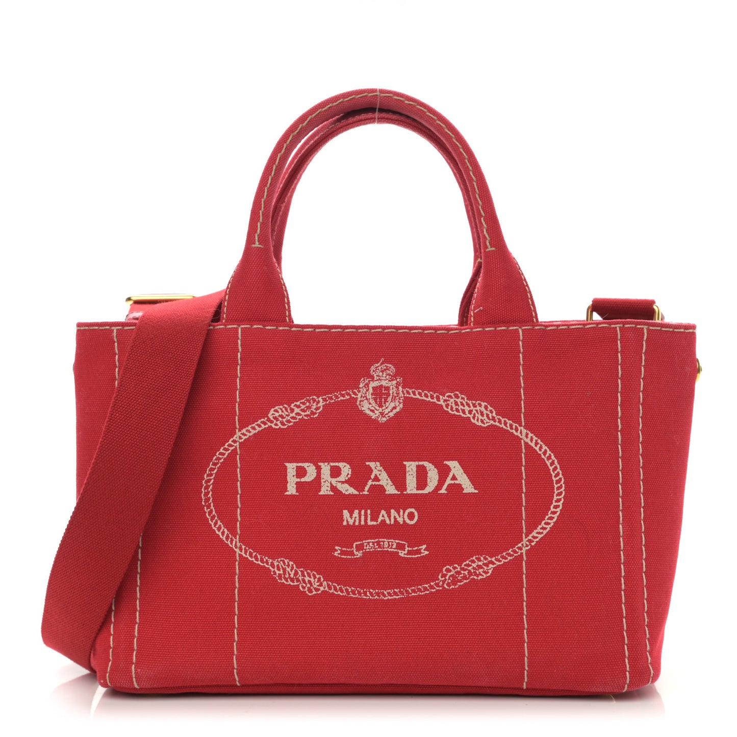 Canapa Small Logo Tote Rosso