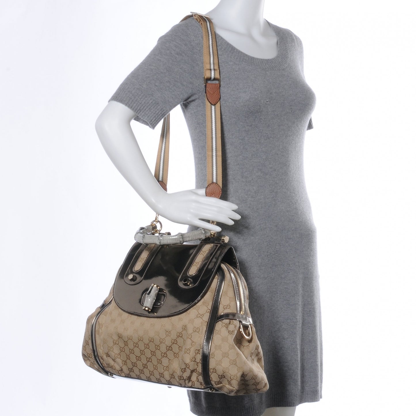 Monogram Pop Bamboo Large Top Handle Tote