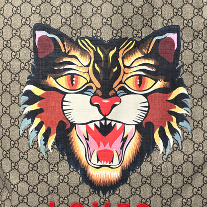 Gucci GG Supreme Monogram Angry Cat Drawstring Backpack 8 of 10