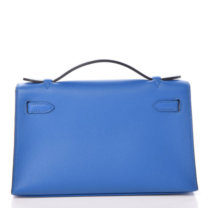 Hermes Swift Kelly Pochette Clutch Bleu Zellige 4 of 23