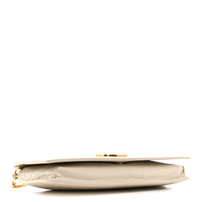 Saint Laurent Crocodile Embossed Monogram Phone Holder Crossbody Crema Soft 4 of 11
