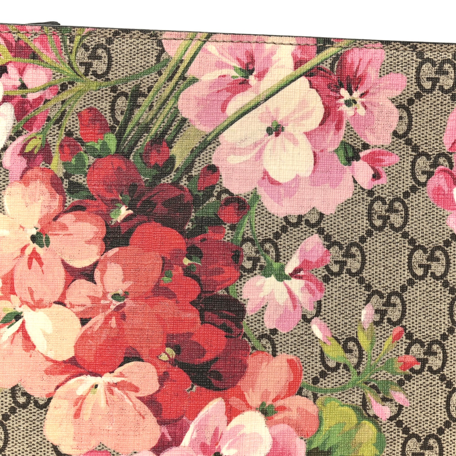 Gucci GG Supreme Monogram Blooms Large Cosmetic Case Beige Multicolor Dry Rose 8 of 8