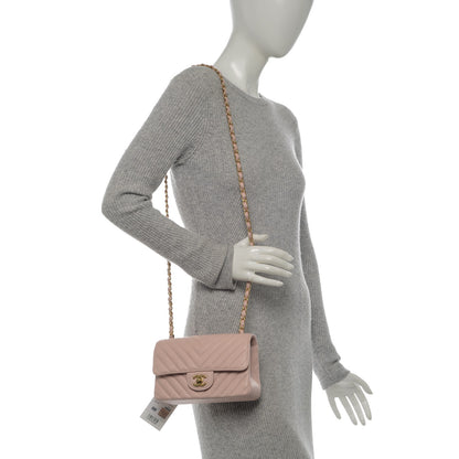 Chanel Calfskin Chevron Quilted Mini Rectangular Flap Light Pink 2 of 7