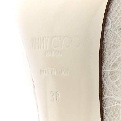 Jimmy Choo Satin Lace Faiz 100 Pumps 38 Ivory 9 of 12