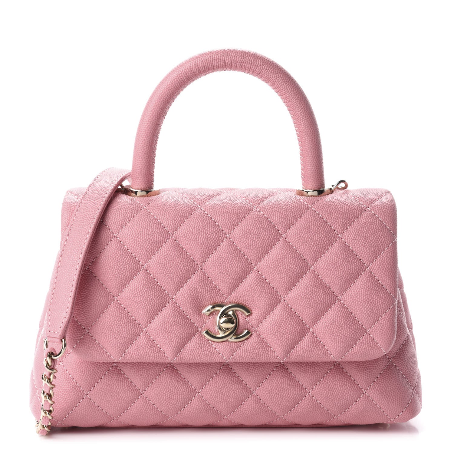Chanel Caviar Quilted Mini Coco Handle Flap Pink 1 of 10