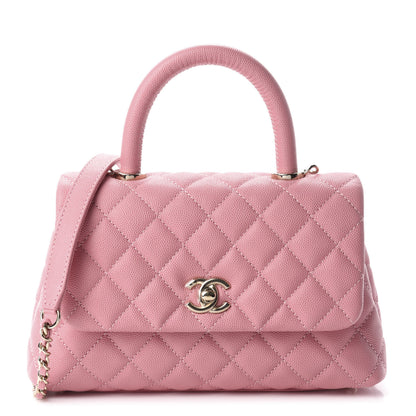 Chanel Caviar Quilted Mini Coco Handle Flap Pink 1 of 10