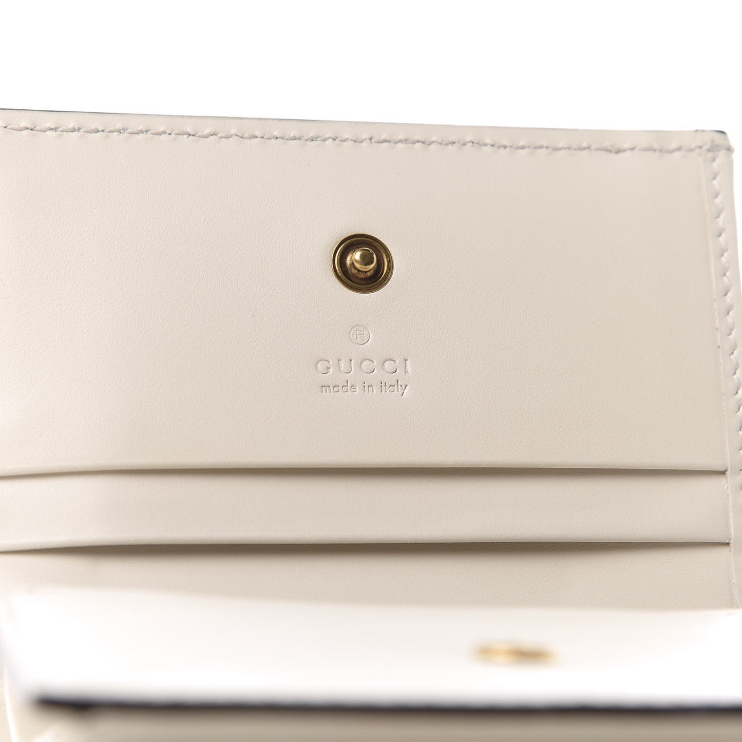 Guccissima Cherries Card Case Wallet White