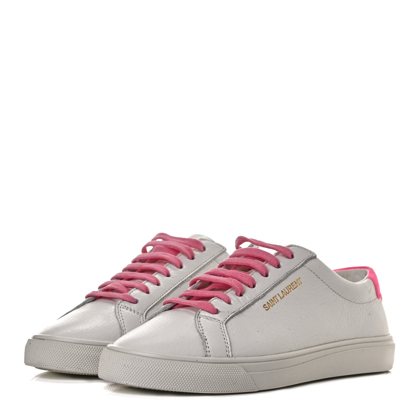 Grained Calfskin Andy Low Top Sneakers 35 White Pink