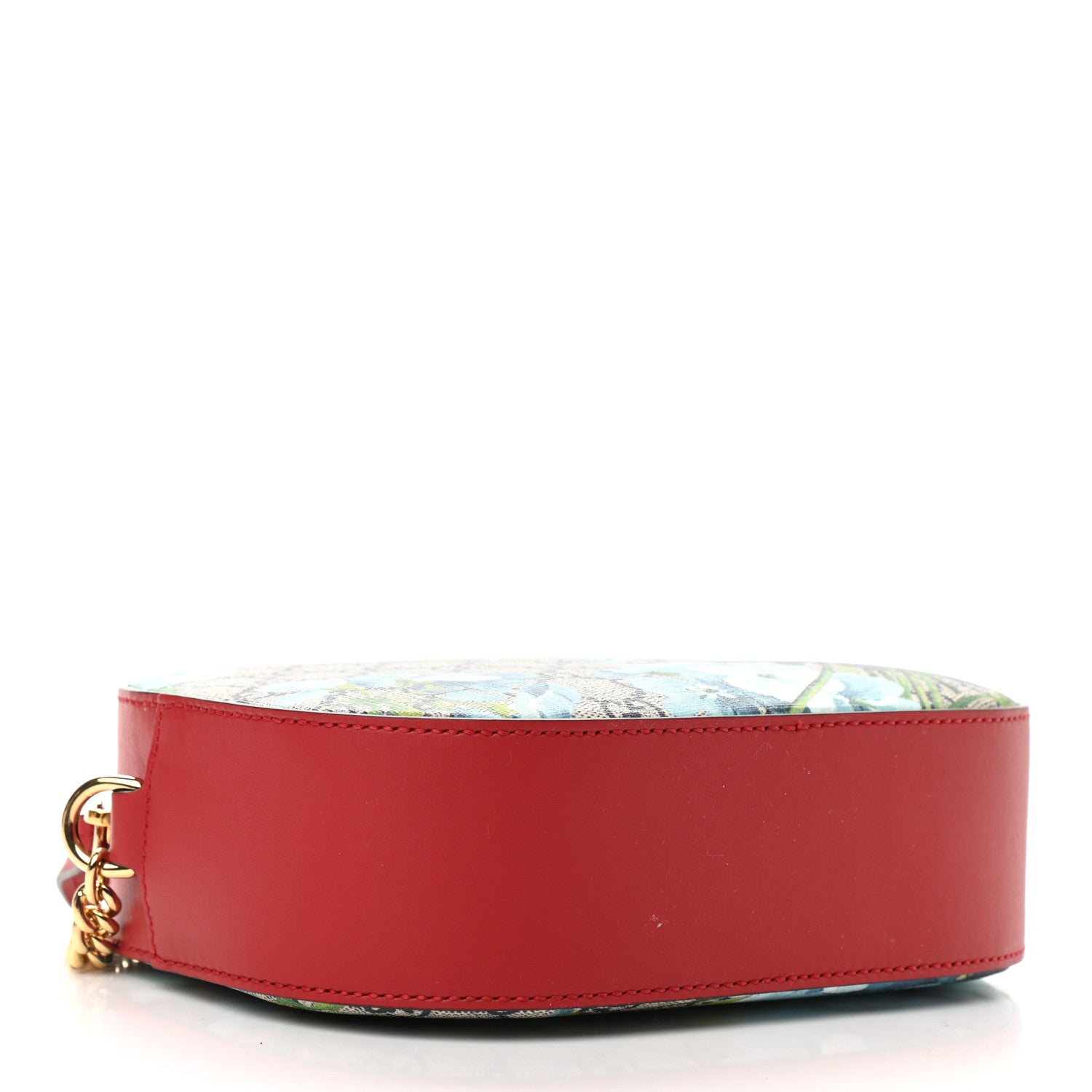 Gucci GG Supreme Monogram Blooms Mini Chain Shoulder Bag Beige Blue Navy Hibiscus Red 4 of 10
