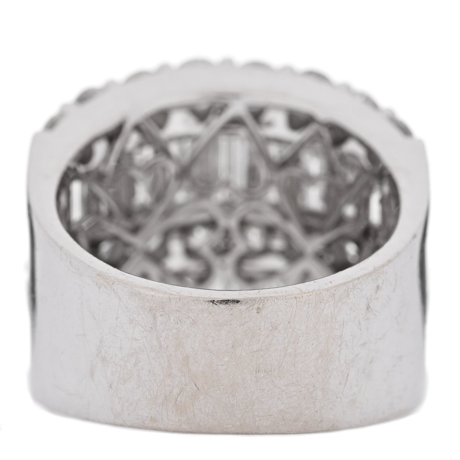Parker & West by FASHIONPHILE 18K White Gold Diamond 4.12ctw Round Baguette Cut Five Row Band Ring 53 6.5 4 of 7