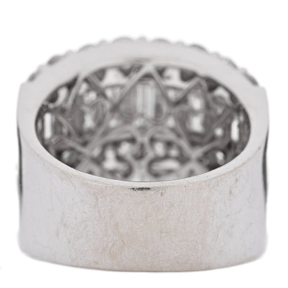 Parker & West by FASHIONPHILE 18K White Gold Diamond 4.12ctw Round Baguette Cut Five Row Band Ring 53 6.5 4 of 7
