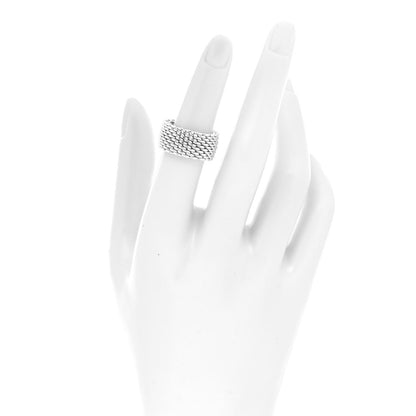 Tiffany Sterling Silver Mesh Somerset Ring 50 5.25 2 of 4