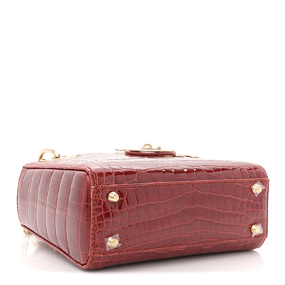 Christian Dior Alligator Mini Lady Dior Red 4 of 10