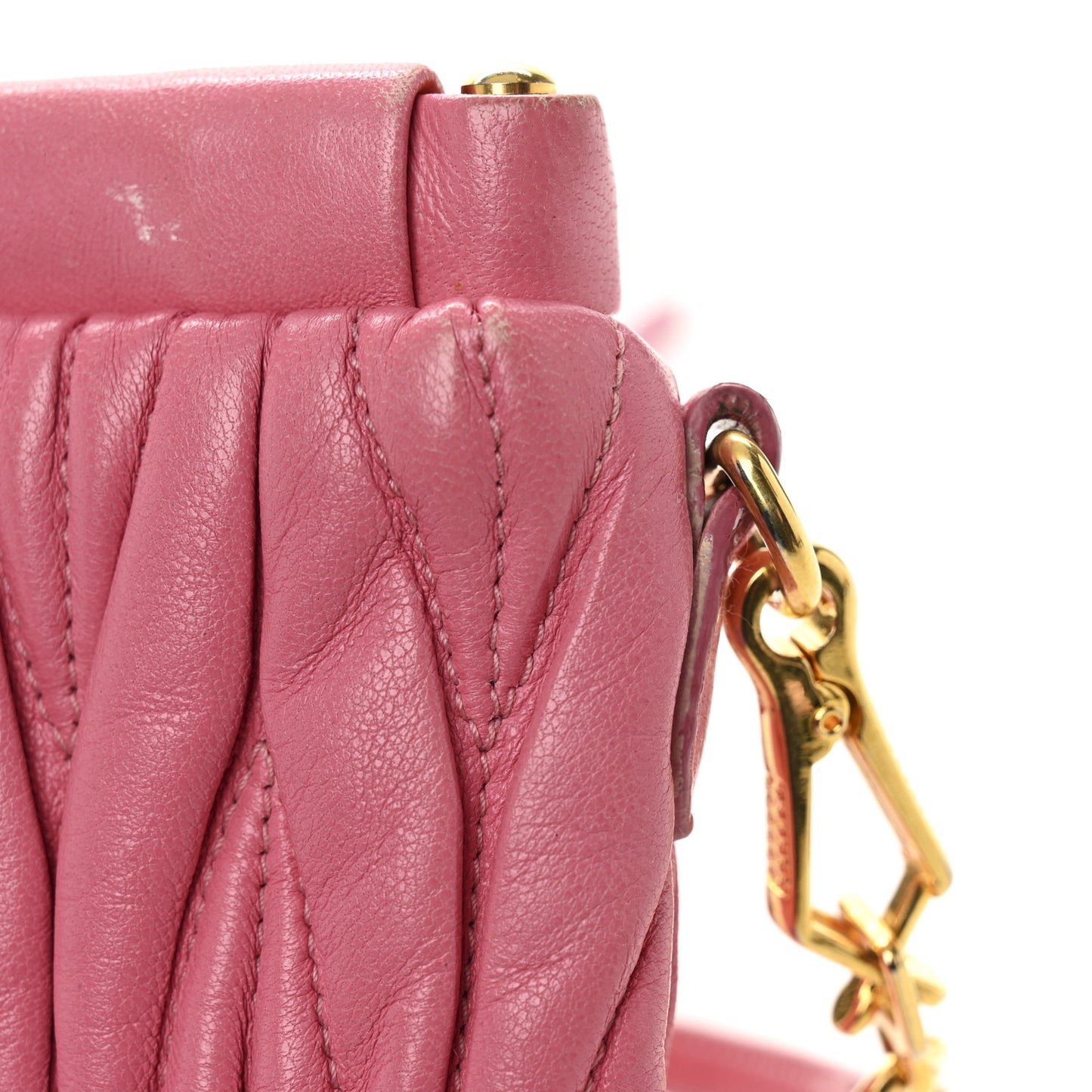 Nappa Matelasse Crossbody Clutch Pink