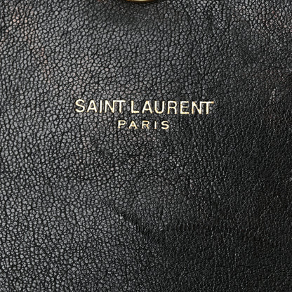 Saint Laurent Sheepskin Matelasse Chevron Monogram Medium College Bag Black 6 of 12