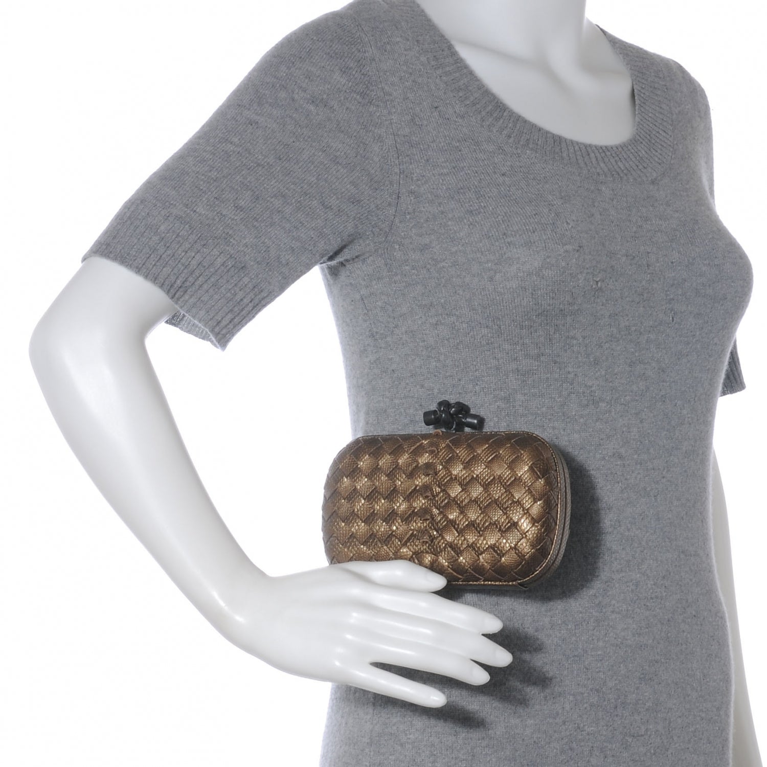 Bottega Veneta Woven Karung Knot Clutch 2 of 7