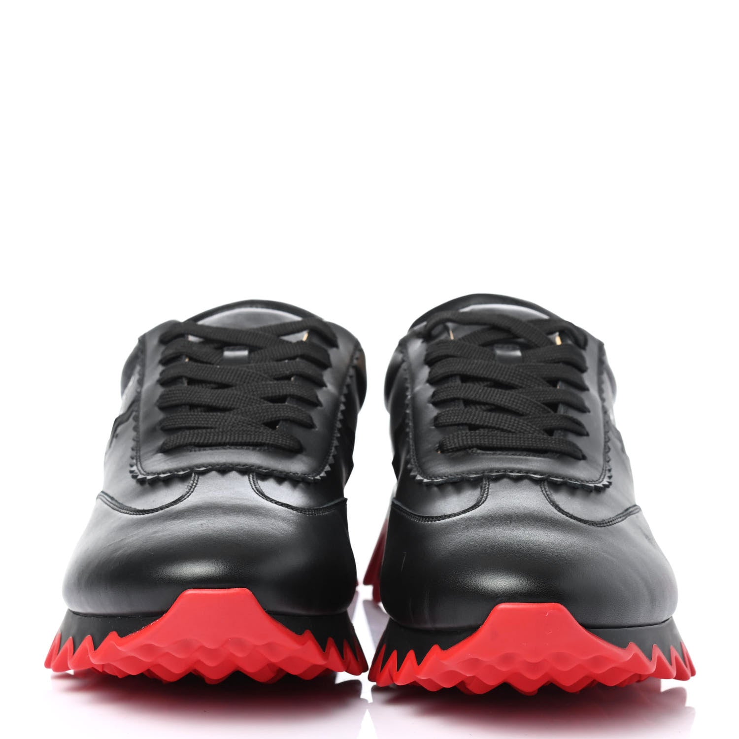 Christian Louboutin Calfskin Neoprene Suede Nappa Mens Loubishark Sneakers 43 Black Loubi Red 3 of 4