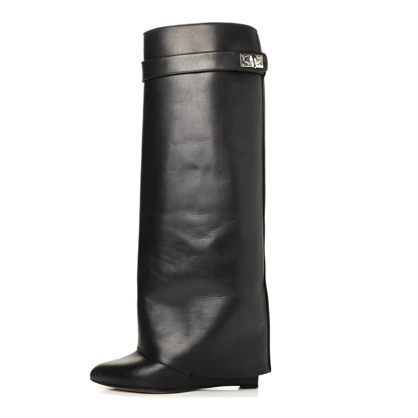 Calfskin Newton Over The Knee Boots 35.5 Black