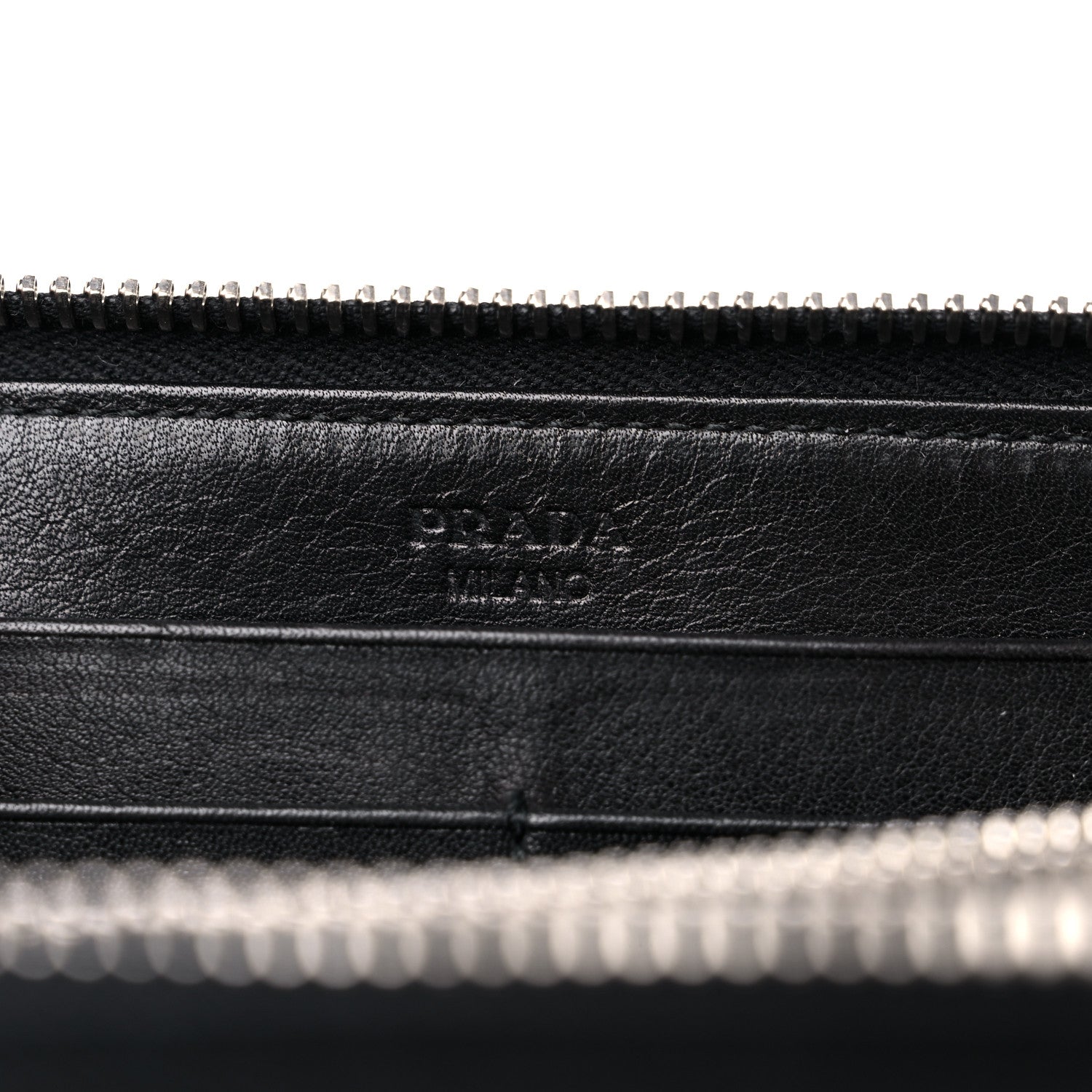 Prada Tessuto Nylon Logo Zip Around Wallet Black 6 of 10