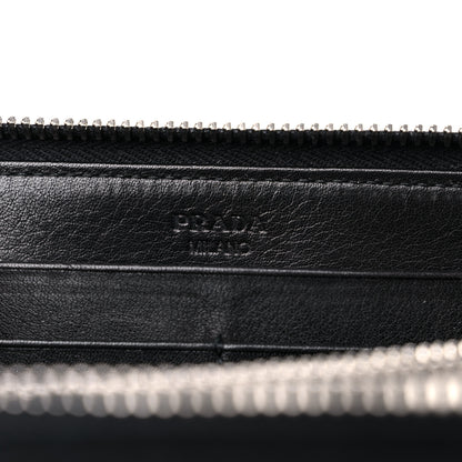Prada Tessuto Nylon Logo Zip Around Wallet Black 6 of 10
