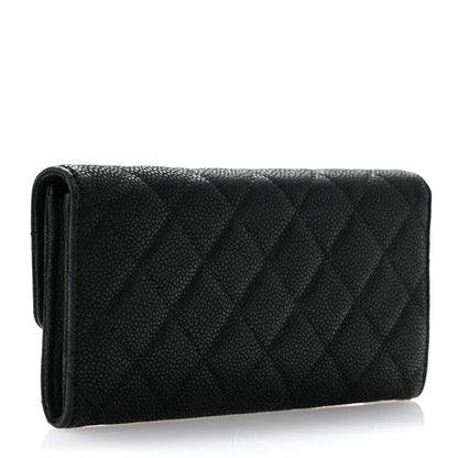 Chanel Iridescent Caviar Quilted Large Flap Wallet Black 3 of 9