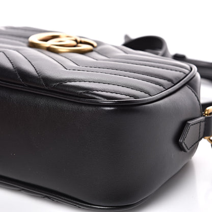 Gucci Calfskin Matelasse Small GG Marmont Chain Shoulder Bag Black 10 of 10