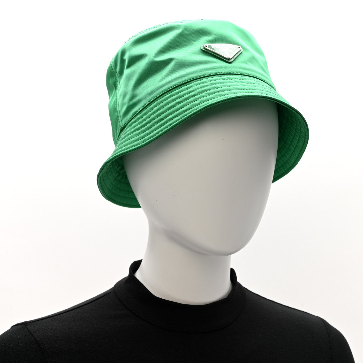 Prada Re-Nylon Triangle Womens Bucket Hat S Menta 1816803