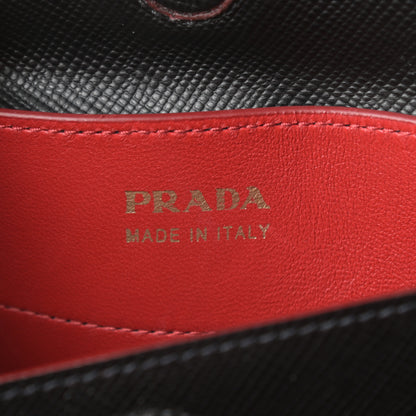 Prada Saffiano Cuir Large Double Bag Black Fuoco 6 of 12