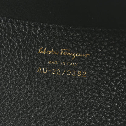 Salvatore Ferragamo Grained Calfskin Mini Gancino Bucket Bag Black 6 of 10