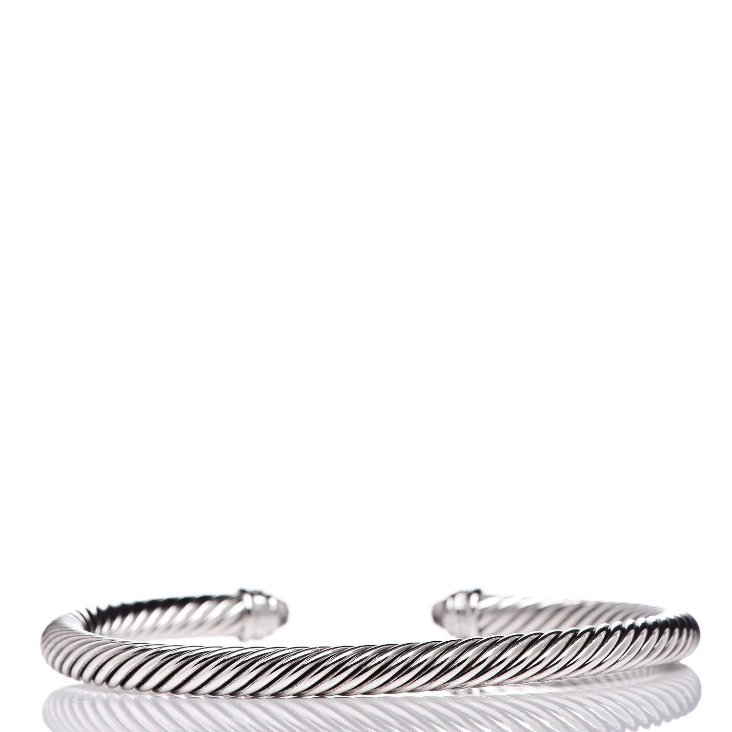 David Yurman Sterling Silver Diamond Morganite 5mm Cable Classics Bracelet 3 of 5