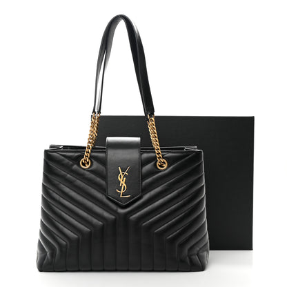 Saint Laurent Calfskin Y Quilted Monogram Large Loulou Shopper Black 17 of 17