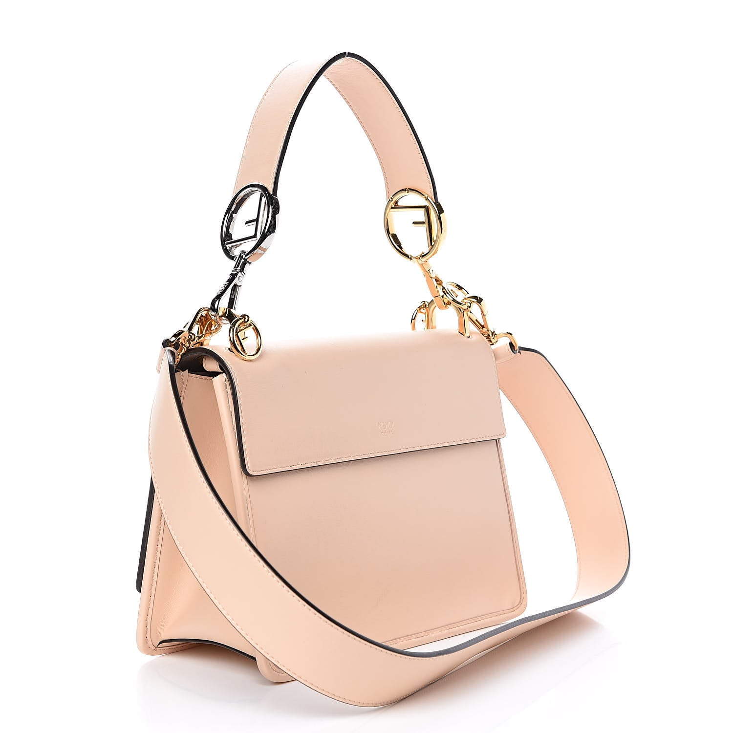 Fendi Vitello Century Velvet F is Fendi FF Kan I Shoulder Bag Tobacco Rosa Plaster 3 of 14