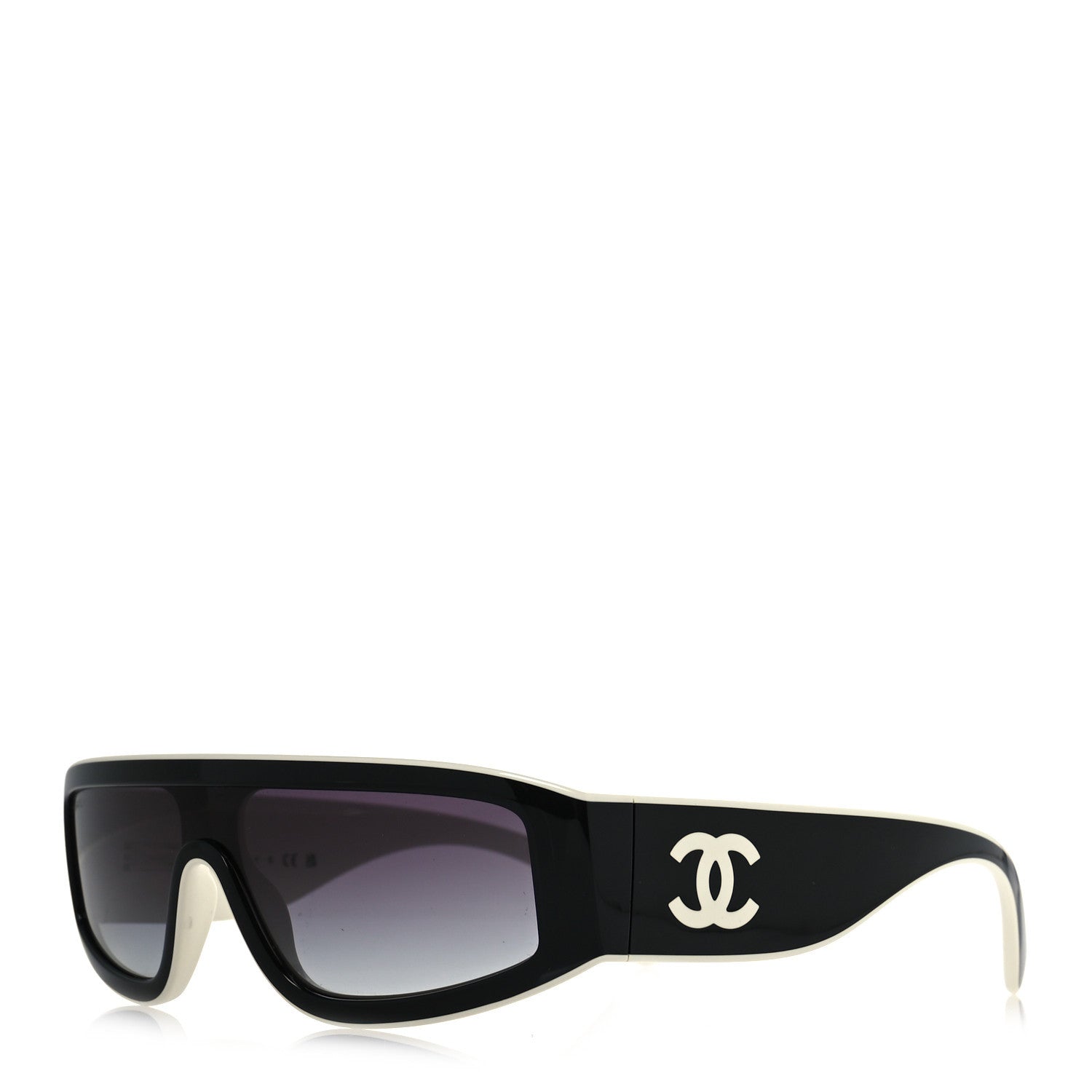 Chanel Acetate Cat Eye Sunglasses 6057 Black White 1 of 8