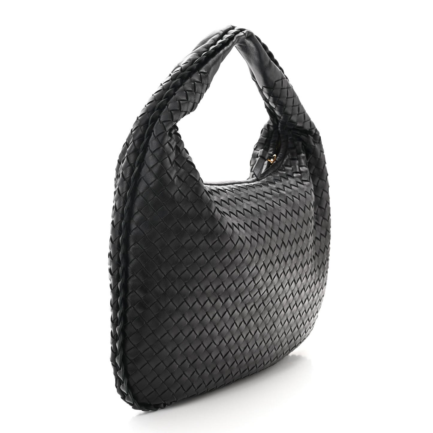 Nappa Intrecciato Medium Veneta Hobo Black